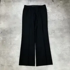 ストライプ ウールスラックス 黒 ノームコア90s vintage古着 used