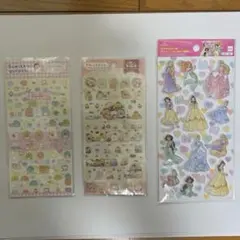すみっコぐらし・ディズニープリンセスシール3シートセット