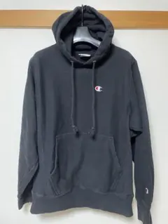 Champion ブラック フード付きパーカー