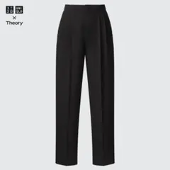 極美品！Theoryコラボストレッチストレートパンツ XL黒 ユニクロ×セオリー