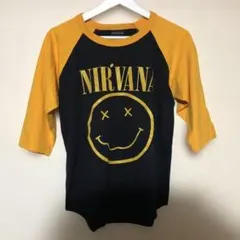 NIRVANA スマイリーフェイス ラグランスリーブ　wall of fame