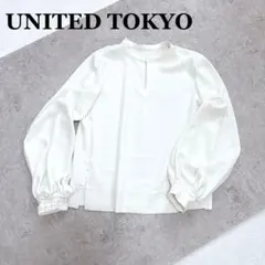 ユナイテッドトウキョウ♦︎ブラウス（S）ホワイト バンドカラー バルーン袖のサムネイル