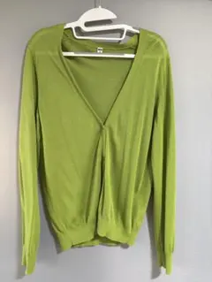 UNIQLO ライムグリーン Vネック カーディガン