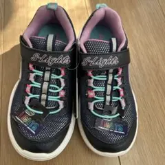 SKECHERS S-Lights ネイビー/ピンク スニーカー