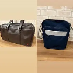 イーストボーイ　茶　スクールバック　WEGO ショルダーバッグ　紺　2つセット