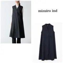 【新品】現行　mizuiro ind スタンドカラーフレアジレワンピース　黒