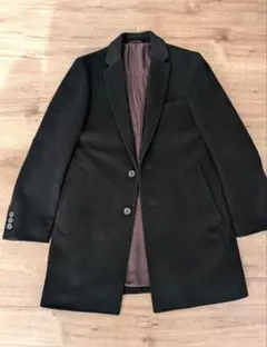 COMME CA MEN ブラック チェスターコート M