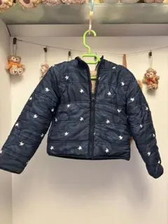 kids 亀柄刺繍 ネイビー 中綿コート