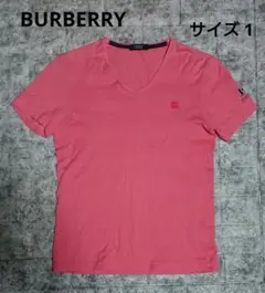 ●【値下げ不可・レア】BURBERRY Vネック Tシャツ【サイズ1・ピンク】
