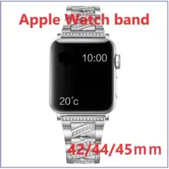 Apple Watch バンド ラインストーンステンレス42/44/45ｍｍSv