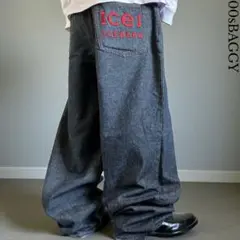 イタリア製90s00s極太 ICEBERG リジッド バギーブラックデニム