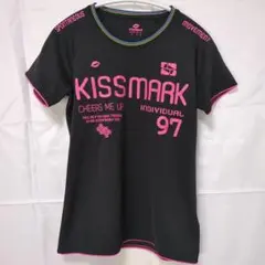 kissmark レディース 半袖 Tシャツ ブラック ジャージ ピンクのサムネイル