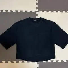 PAMEO POSE ブラック トップス　ショート丈　Tシャツ　シャツ　黒のサムネイル