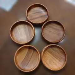 木製丸型ボウル5個セット