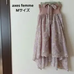 axes femme　ワンピース　2way　薄紫花柄アシンメトリック　Mサイズ