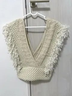 新品未使用　LEINWANDE ニットベスト　ホワイト leinwande（ラインヴァンド） ベスト ジレ Landscape Intarsia Knit