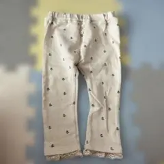 テータテート　クリーム色 花柄パンツ レース付き