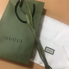 GUCCI ショップ袋 緑色　紙袋　保存袋　リボン　セット