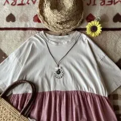 みーきさま専用♡SM2ギンガムとグレンチェックのパッチワークドッキングワンピース