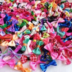 リボン　デコパーツ　グログラン　モチーフ　デコパーツ