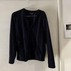 ユニクロ Needles カーディガン フリース 黒 紫 S オーバーサイズ