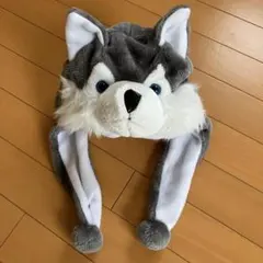 【中古】狼 ハスキー 犬 被り物 コスプレ 帽子のサムネイル