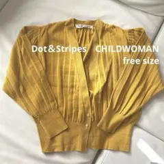 Dot＆Stripes　CHILDWOMANプリーツカーディガン マスタードのサムネイル