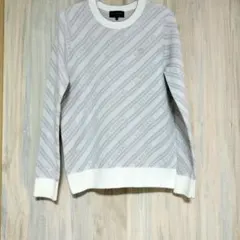 【美品】St ANDREWS ストライプ セーター グレー