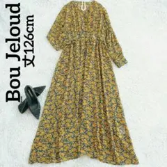 Bou Jeloud マキシ丈　Vネック花柄Aライン　ロングワンピース