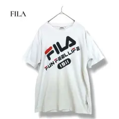 【週末限定価格】FILAフィラ Tシャツ Mホワイト 半袖 ビッグロゴ スポーツ