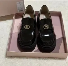Herlipto】Trois Logo Loafers 38 厚底 ブラック | Mercari