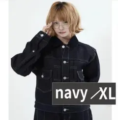 L2155コーデュロイカラーリジットデニムジャケットXL（navy）地底人