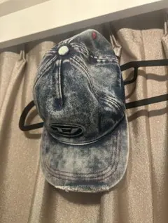 DIESEL ダメージ加工 デニムブルー キャップ