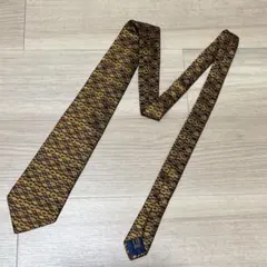 GUCCI ネクタイ ヴィンテージゴールド ブラウン系 総柄