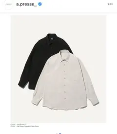 A.PRESSE Silk Nep Loop Collar Shirt チェック - メルカリ