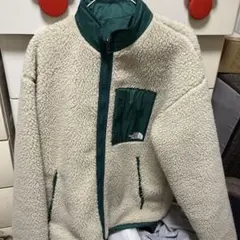 ノースフェイス　ボアジャケット　リバーシブル　ホワイト　グリーン　白　緑　L