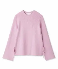 【週末限定価格】リブ編みサイドリボンニット　メランジニット