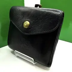 イルビゾンテ 二つ折り財布 がま口 レター型 ブラック レザー