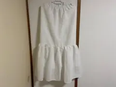 aprésjour フリル付きホワイトロングスカート