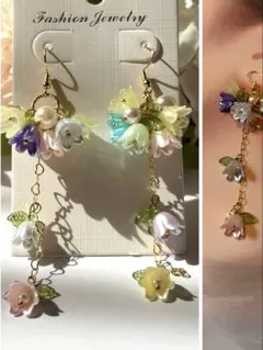 カラフルすずらんのかわいい　ピアス　イヤリング　ハンドメイド