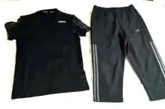 アディダス、黒色、トレーニングウェア上下セット