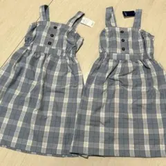 ワンピース　新品タグ付き　チェック　ジャンパースカート　130 2着セット