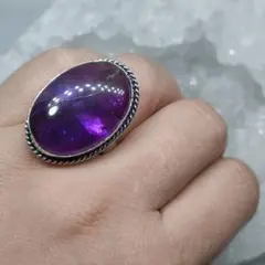 特大 アメジスト 77 天然石 リング 指輪 ジュエリー シルバー 925印