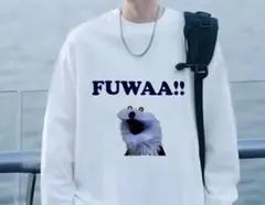 【早い者勝ち休日限定割引】　グラフィック長袖シャツ　ホワイトL