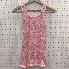 平成 Y2K ギャル Hanes ヒョウ柄 プリント リブ タンクトップ