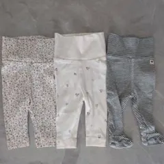 H&M オーガニックコットンパンツ 3点セット 1-2M