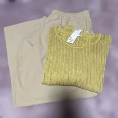 未使用 ユニクロ イージーパンツ GUメッシュセーター 2点セット 3XL