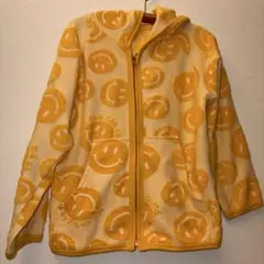 美品ムチャチャスマイル柄 パイル地 ジップアップパーカーM
