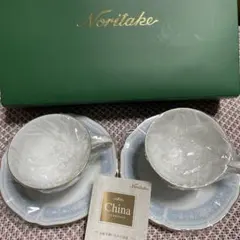 ノリタケ　レースウッドゴールド　ペアカップ