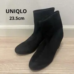 【美品】UNIQLO ユニクロ ストレッチブーツ 黒 ショートブーツ 23.5